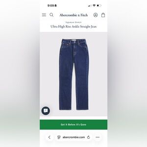 Abercrombie & Fitch Blue Straight Leg Jeans